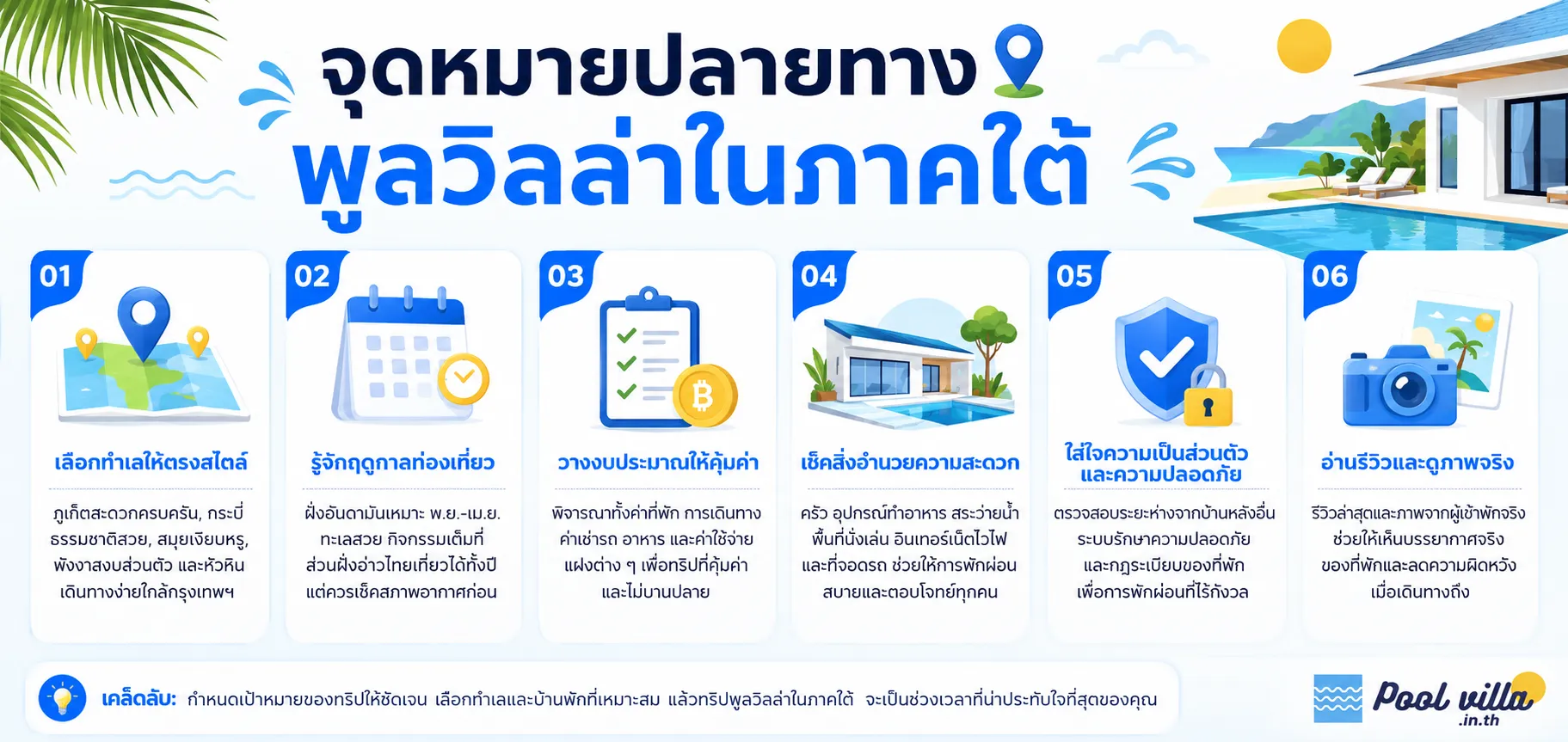 พูลวิลล่าภาคใต้ของไทย เลือกทำเลอย่างชาญฉลาด เพื่อทริปพักผ่อน