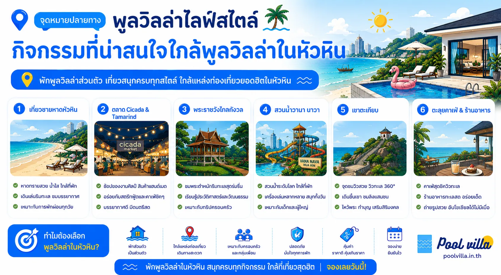 กิจกรรมที่น่าสนใจใกล้พูลวิลล่าในหัวหิน | คู่มือสุดคุ้มเที่ยว