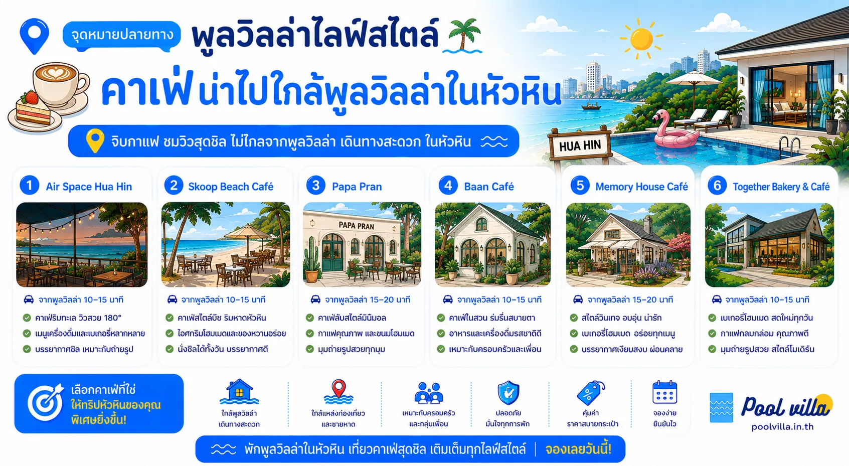 คาเฟ่ใกล้วิลล่าหัวหิน: บอกลาความวุ่นวาย เลือกคาเฟทริปสมบูรณ์