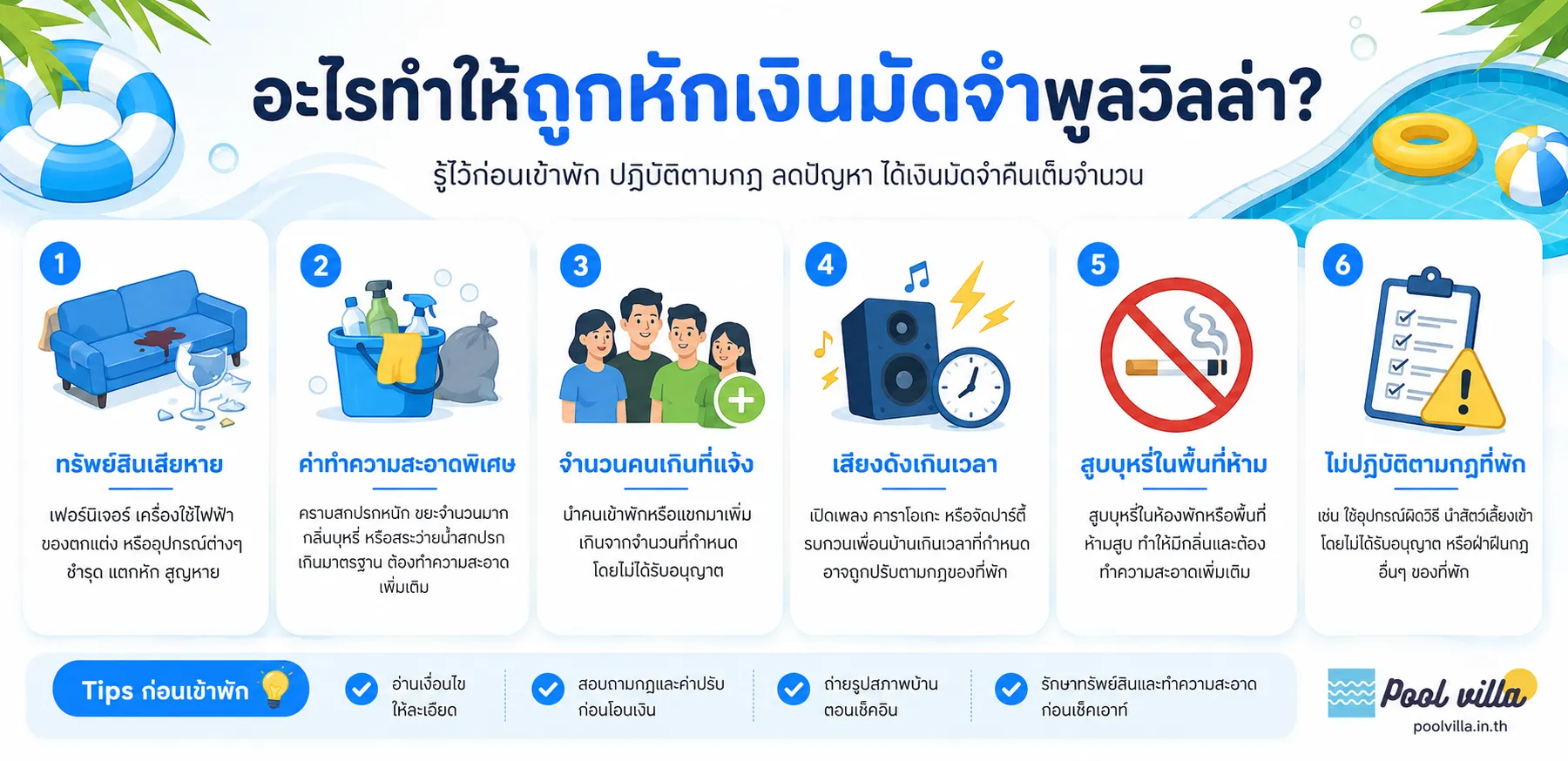 สาเหตุที่ถูกหักเงินมัดจำพูลวิลล่า? เปิดเหตุผลสำคัญหลายคนพลาด