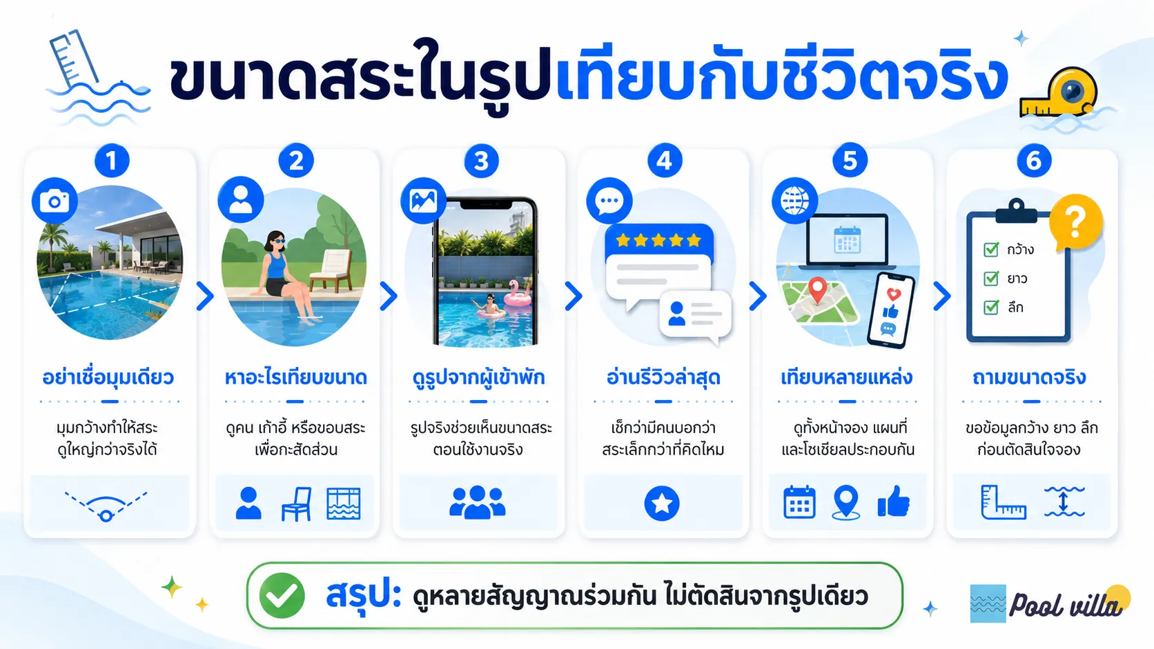 ขนาดสระพูลวิลล่าจากรูปภาพ