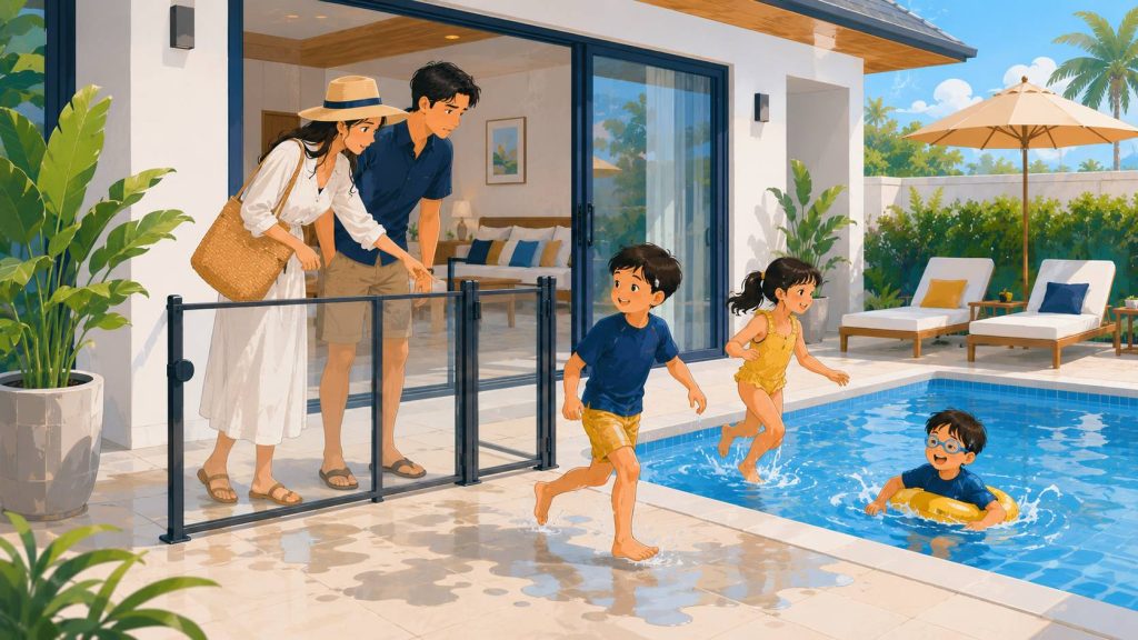 ข้อควรพิจารณาด้านความปลอดภัยของเด็กในพูลวิลล่า บริเวณสระว่ายน้ำ