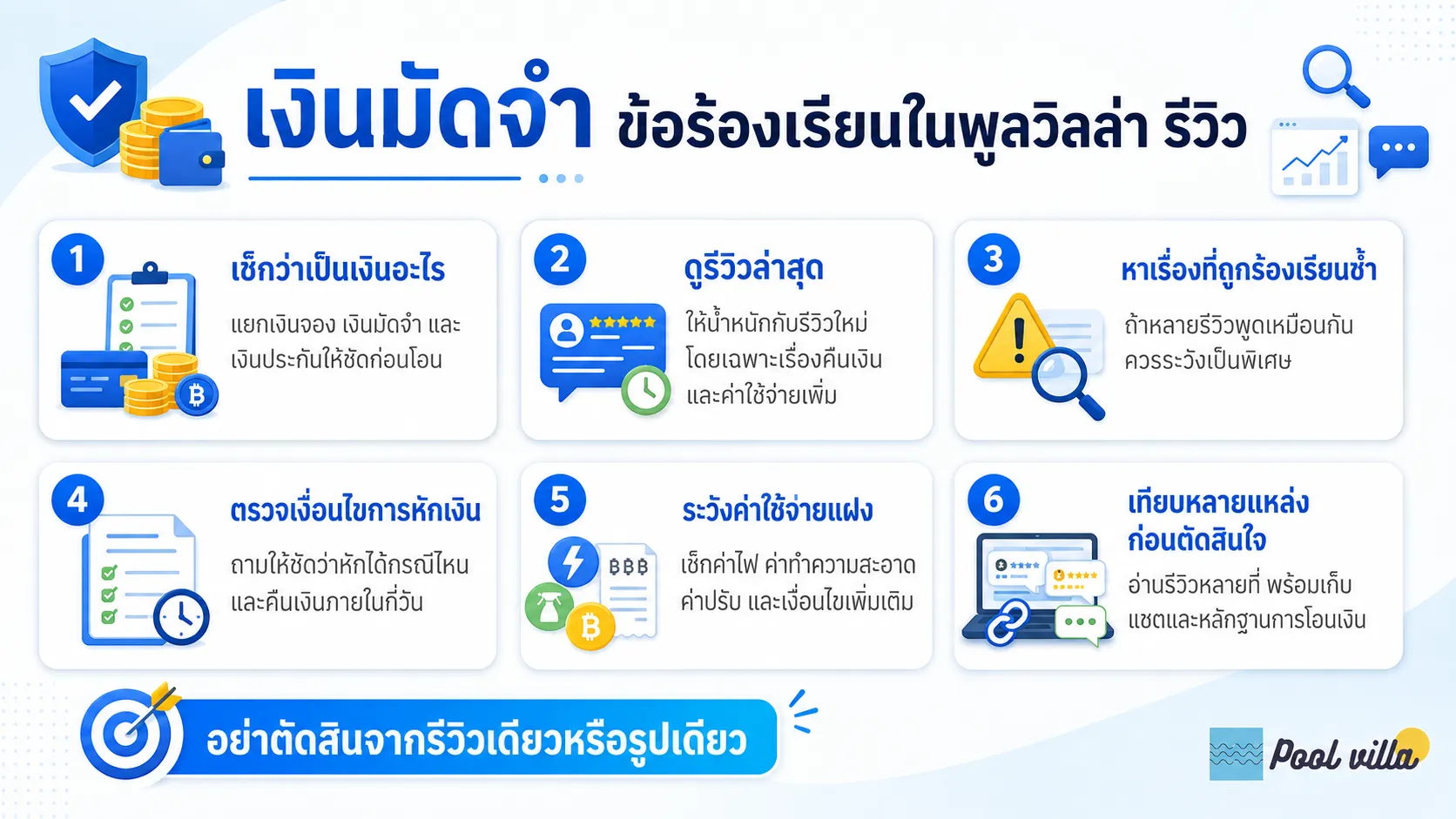 ข้อร้องเรียนเรื่องเงินมัดจำพูลวิลล่า