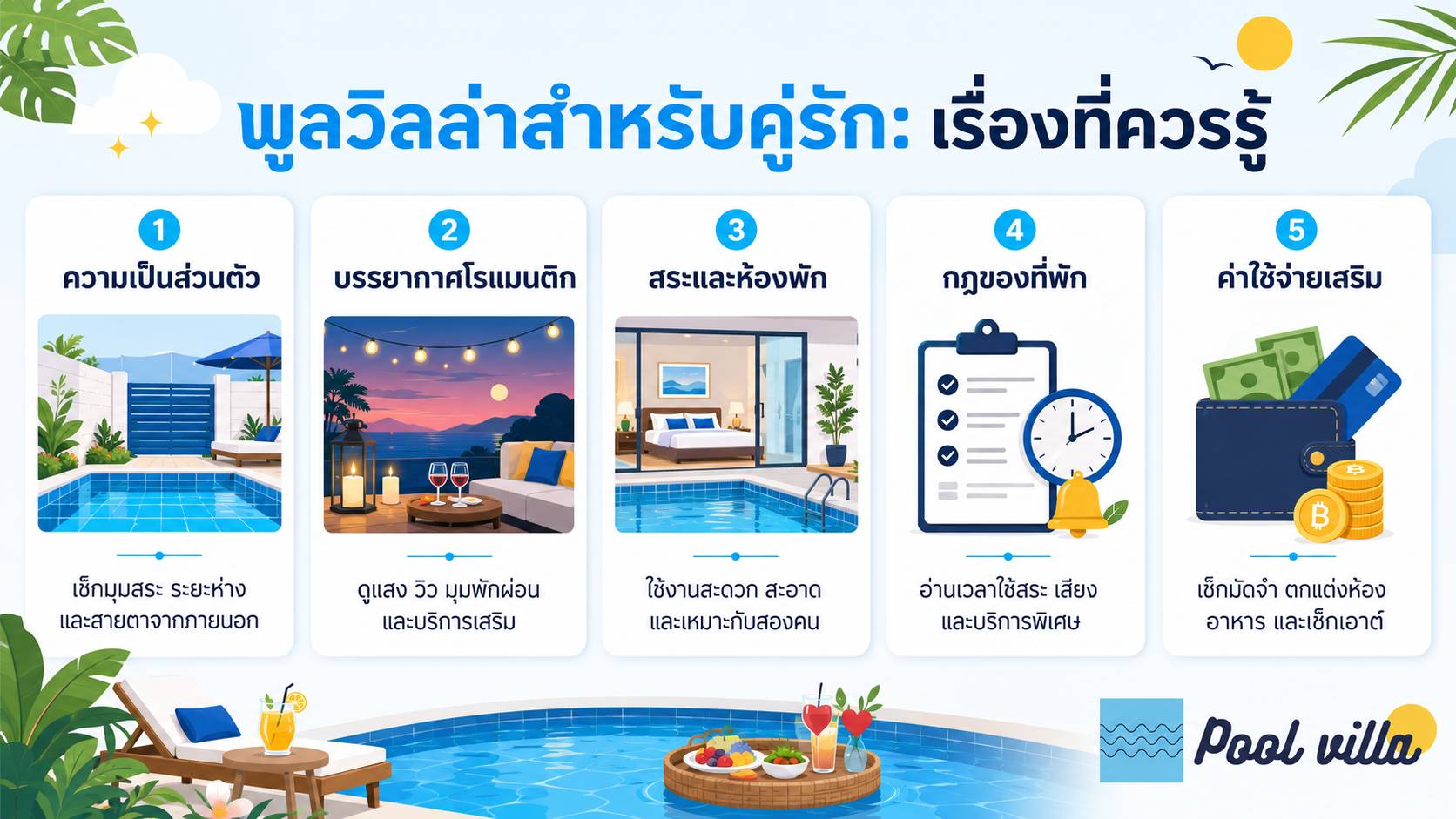พูลวิลล่าสำหรับคู่รัก เรื่องที่ควรรู้